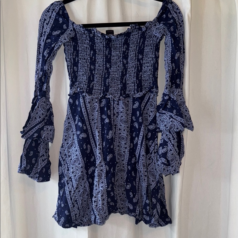 Blue and White Paisley Dress